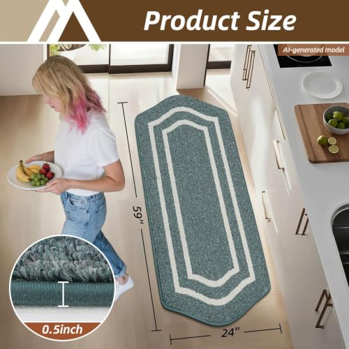 Kitchen Rugs and Mats 24"x59" Non Slip Kitchen Mats for Floor
