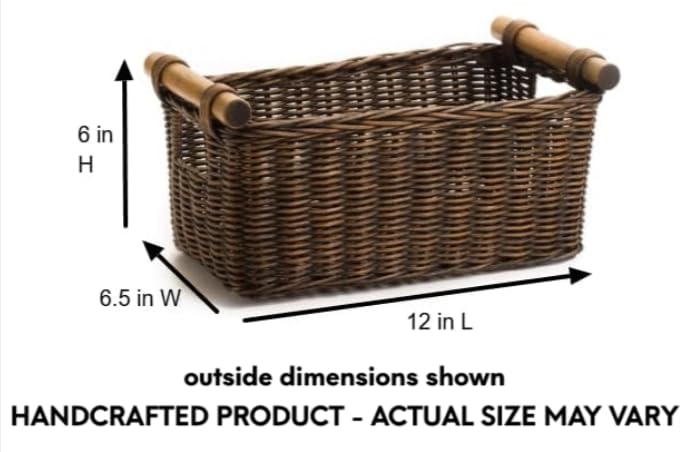 Petit Pole Handle Wicker Storage Basket