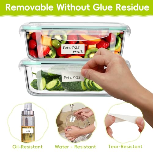 600 Blank Removable Freezer Labels with Perforation Line for Easy Distribution and Use. Waterproof and Oil (600 Count)