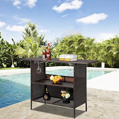 Outdoor Wicker Bar Table