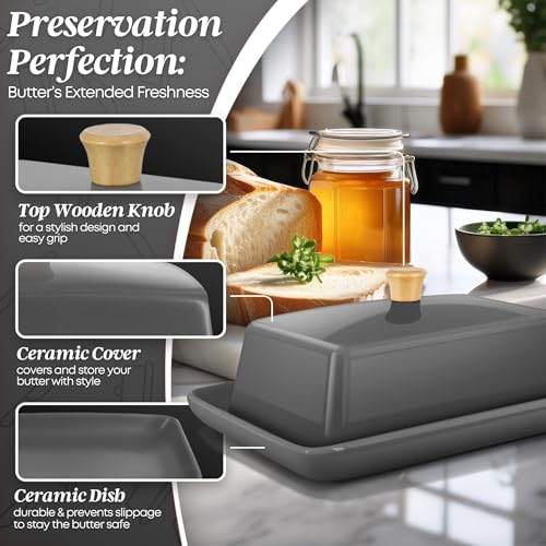 Extra Large Ceramic Butter Dish with Lid
