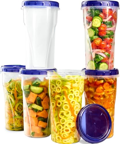 12 Pack Twist Cap Food Storage Containers with Blue Screw on Lid