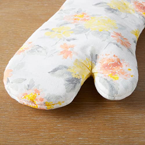 Amber Floral Oven Mitt & Pot Holder Set 2