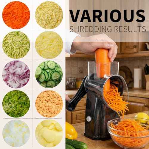 Upgrade Rotary Cheese Grater Shredder with Handle