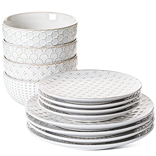 Ceramic Dishes Set for 4 (8 Count)