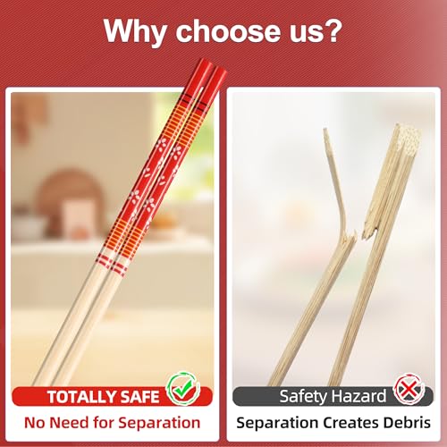 100Pairs Disposable Chopsticks Bamboo Individually Wrapped