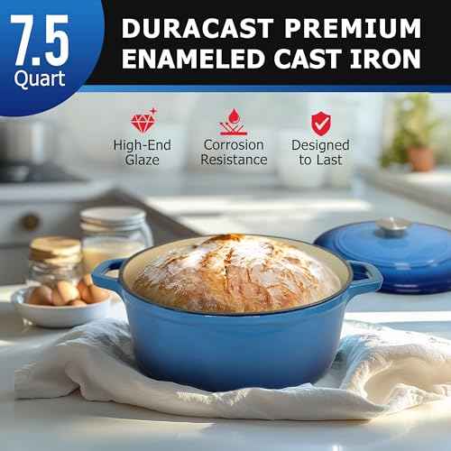 MUELLER HOME 7.5 QT Enameled Cast Iron Dutch Oven