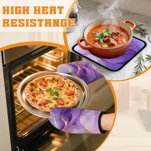 Marble Oven Mitts and Pot Holders Set (4 Count)