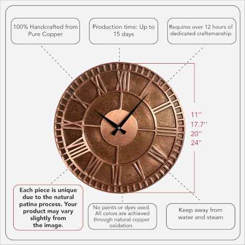 Handmade Copper Wall Clock Artisan Touch in Every Piece