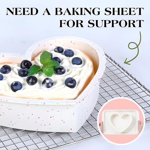 8 Inch Silicone Heart Shaped Cake Pans (2 Count)