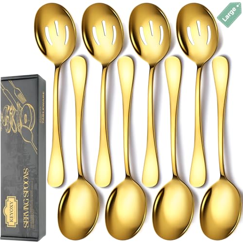 Stainless Steel Serving Spoons Set (8 Count)
