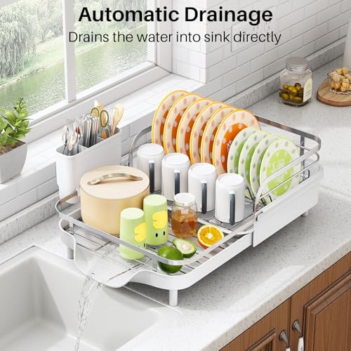 Expandable Dish Drying Rack for Small Kitchen Counter
