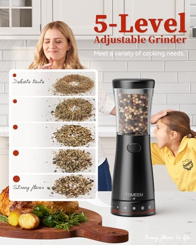 Electric Salt and Pepper Grinder Set with Storage Base (2 Count)