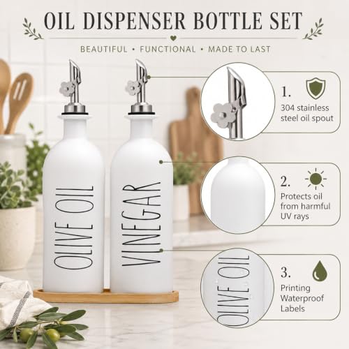 16oz Olive Oil Dispenser Bottles for Kitchen (2 Count)