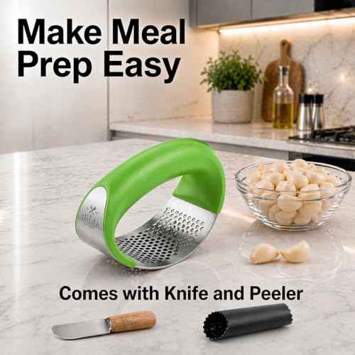 Stainless Steel Garlic Press Rocker Set