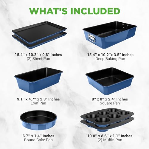 8 Piece Nonstick Stackable Bakeware Set