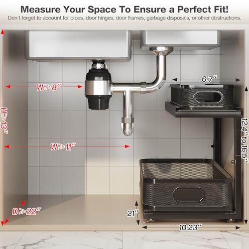 2 Pack 21IN Depth Under Sink Organizer With Next (2 Count)