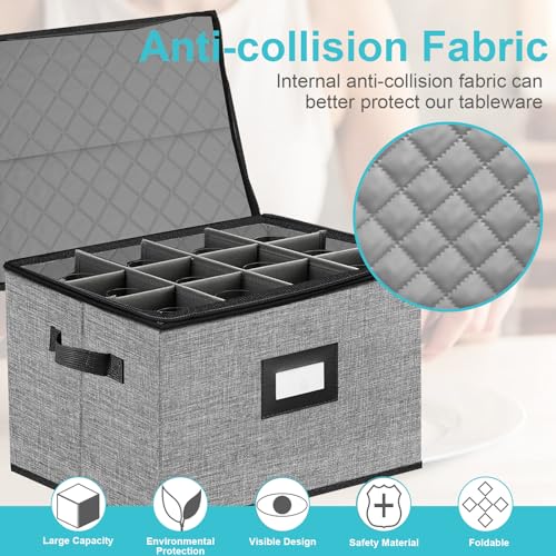 2PACK Quilted Wine Glass Storage Box (2 Count)