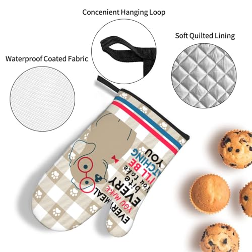 Funny Dog Oven Mitts and Pot Holders Sets of 3 Cute Oven Gloves (3 Count)