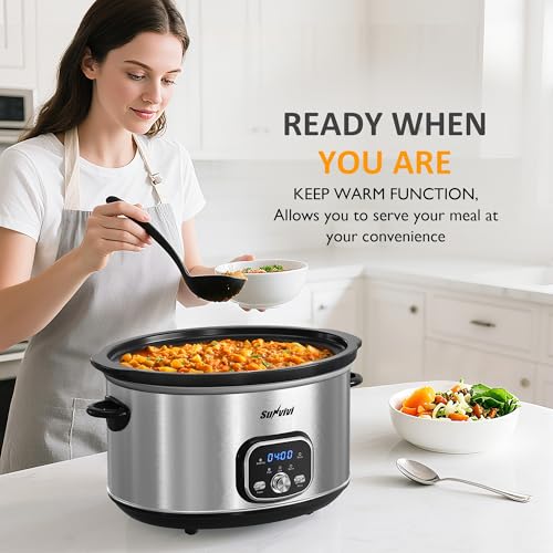 Slow cooker Pot 8.5 QT Programmable Stainless Steel Color