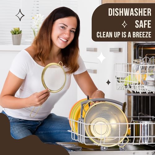 7 Pcs Gold Kitchen Accessories Includes Stainless Steel Colander with Handles (7 Count)