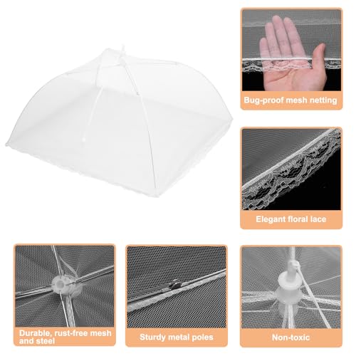 3 Pcs Large and Tall Food Covers 17" Mesh Food Covers for Outdoors Collapsible Food Protector Covers Tent for Parties Outdoor Picnics BBQs (3 Count)