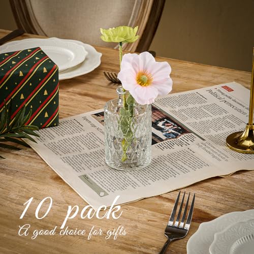 Glass Bud Vase Set of 10 Pcs Small Minimalist Vases for Flowers (10 Count)