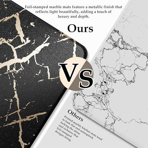 Gold Foil Stamped Marble Kitchen Mats (19.64 Sq Ft)