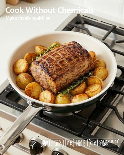 Pots and Pans Set Nonstick Creamic Cookware Sets Oven Safe