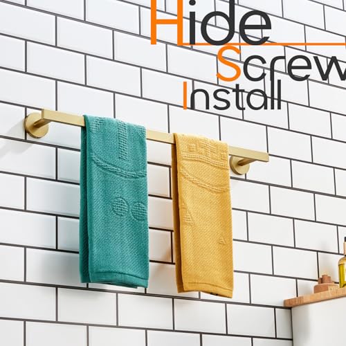 24 Inch Bathroom Towel Bar Bath Towel Rack Kitchen Towel Holder Towel Rails Wall Mounted SUS304 Stainless Steel Brushed Gold AN4001GD