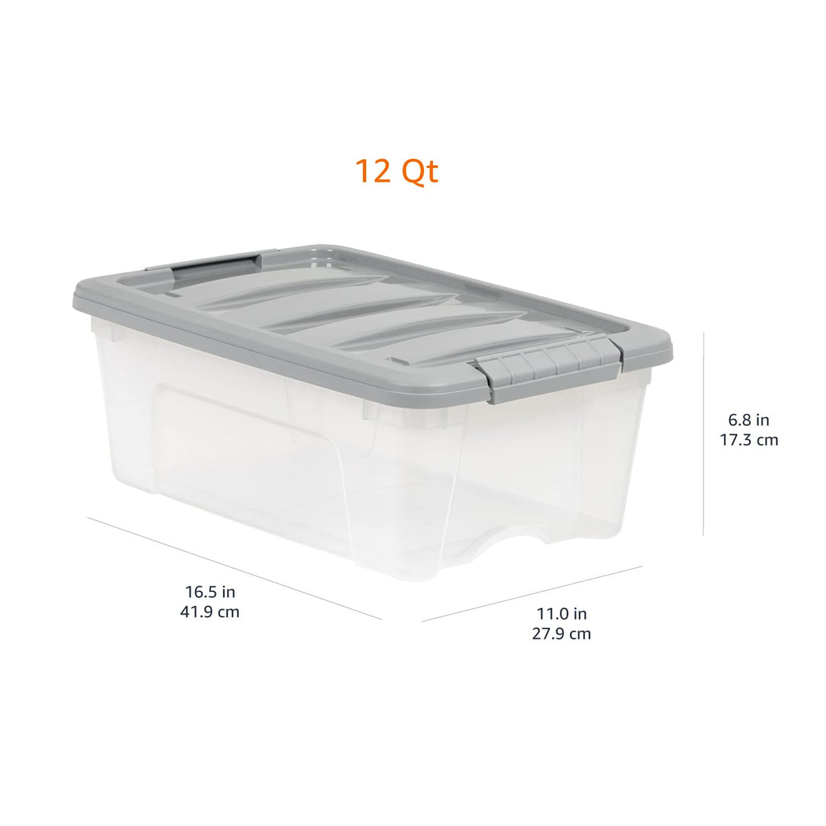 Plastic Storage Containers with Secure Latching Lids (6 Count)