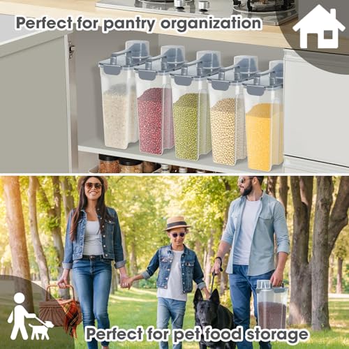Airtight 10 Lbs Rice Storage Container Pet Dog Cat Food Holder 5 Lbs
