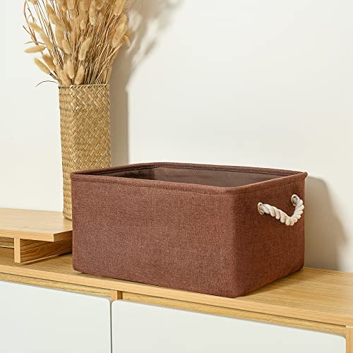 Decorative Basket Rectangular Fabric Storage Bin Organizer Basket with Handles for Clothes Storage
