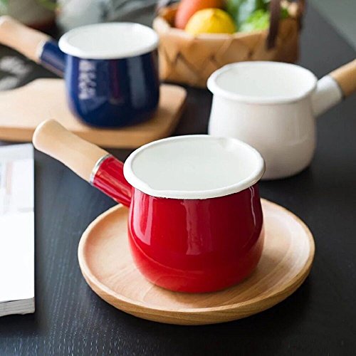 Mini Enamel Milk Pot 4 Inch 17 Oz Dual spout Small Pot