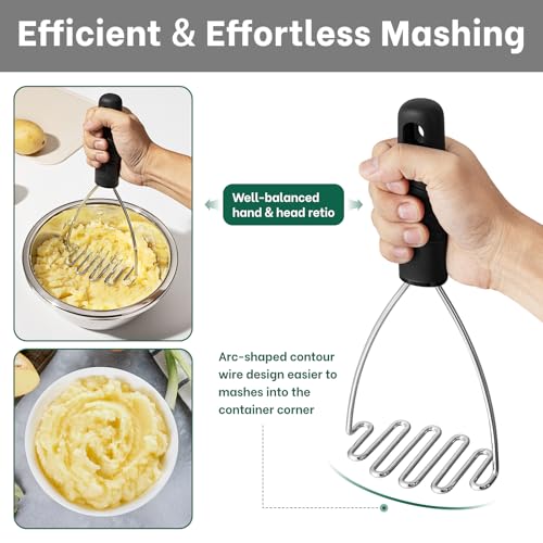 Ergonomic Soft Grip Stainless Steel Potato Masher