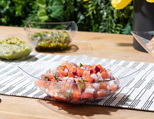 4 Pack Disposable Clear Plastic Serving Bowls Square Party Candy Use 32oz (4 Count)