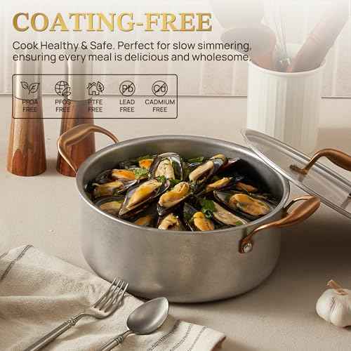 Vintage 10 Pcs Stainless Steel Pots and Pans Set Non Toxic