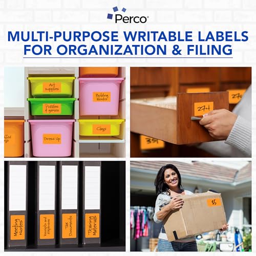 Neon Orange 3x5 Inch Perforated Sticker Labels