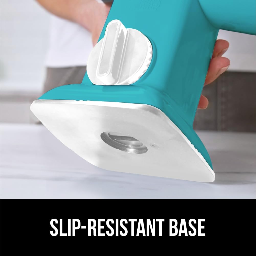 GORILLA GRIP BPA-Free Rotary Cheese Grater Hand Crank, Easy to Set Up, Strong Suction Base for Kitchen Countertop, Shred Potato, Vegetable, Nuts in Seconds, Round Mandoline Slicer, 3 Blades, Turquoise - Culinary Roots