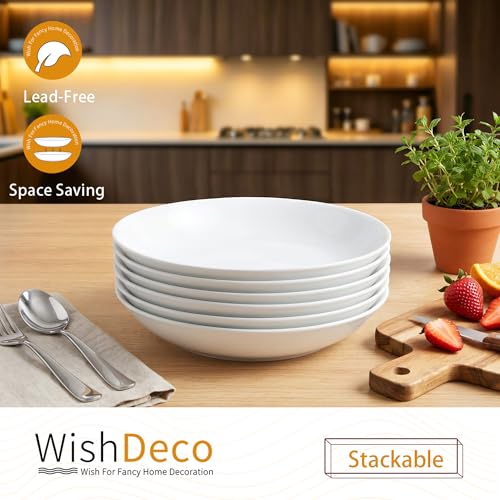 White Pasta Bowls Set of 6 (6 Count)