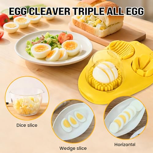 3‑in‑1 Hard Boiled Egg Slicer Cutter Dicer Chopper