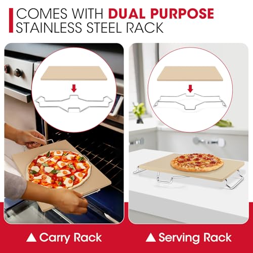 16 x 14 Inch Pizza Stone for Oven and Grill