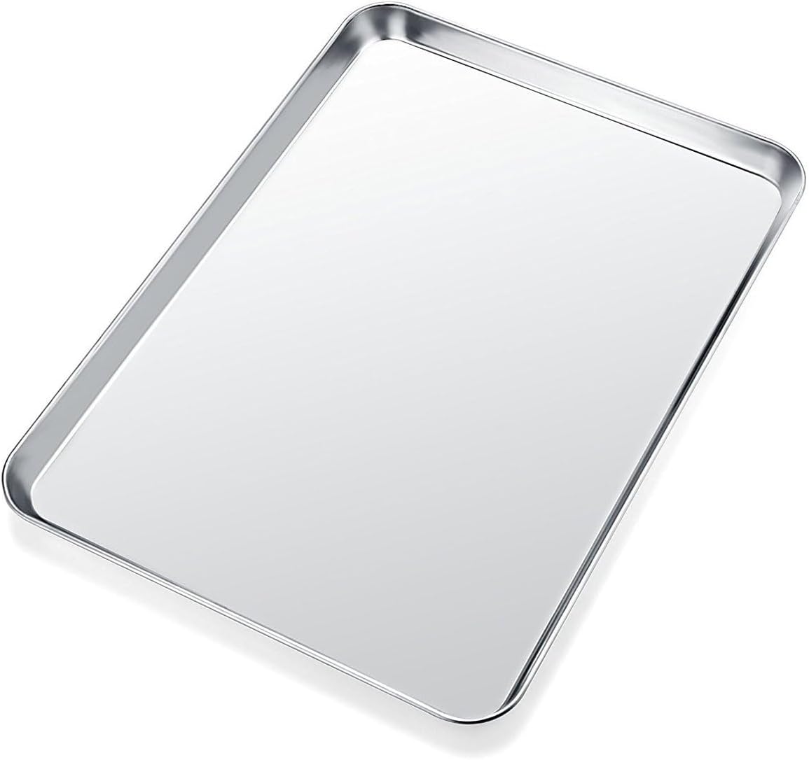 Baking Sheet, Yododo Stainless Steel Cookie Sheet Toaster Oven Tray Pan Rectangle Size 16 x 12 x 1 inch, Non Toxic & Healthy, Superior Mirror Finish & Easy Clean, Dishwasher Safe - Culinary Roots