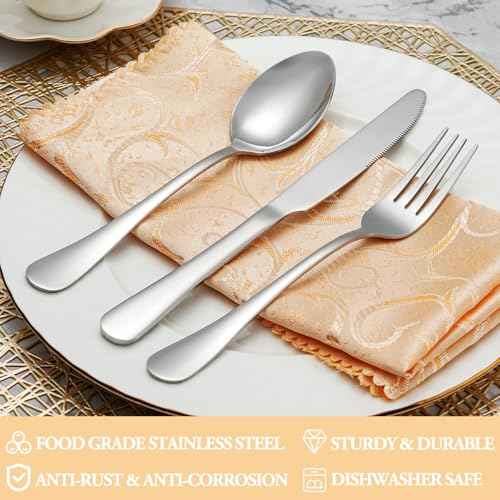 50 Piece Silverware Set Service for 10 (10 Count)