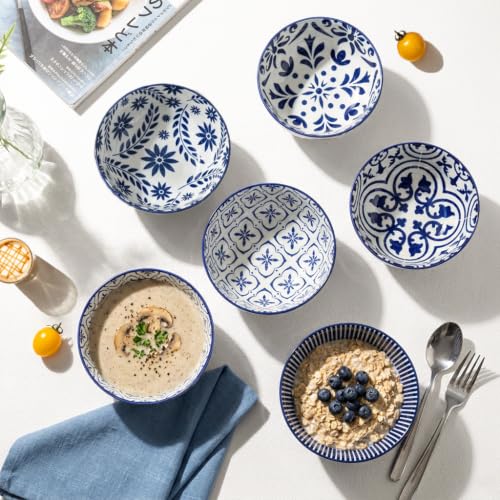 Soup Bowls 28 Ounce Ceramic Cereal Bowls Set of 6 (6 Count)