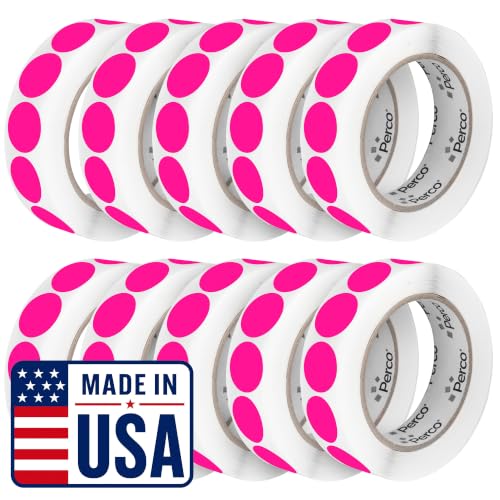 Neon Pink Perforated Round Circle Dot Sticker 1 (80 Count)