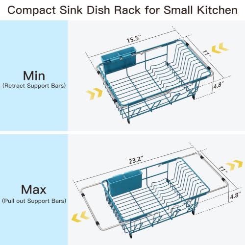 Blue Dish Drying Rack in Sink