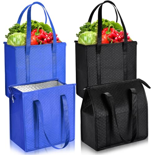 4 Pcs Insulated Grocery Bags Reusable (4 Count)