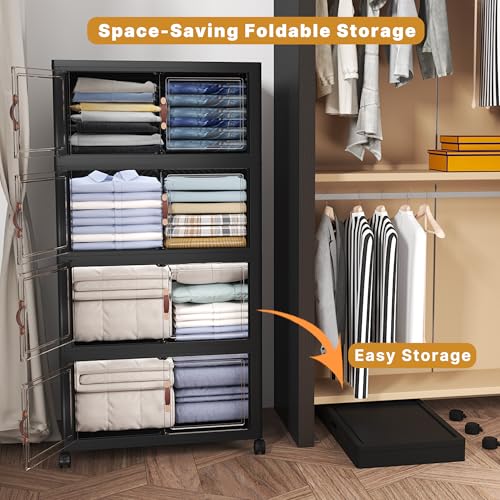 480QT Stackable Storage Bins with Lids (4 Count)