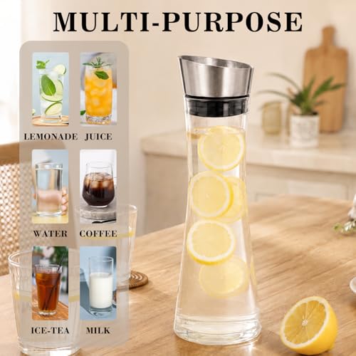 Glass Water Carafe with Lid